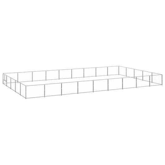 Berkfield Dog Kennel Silver 45 m�__ Steel