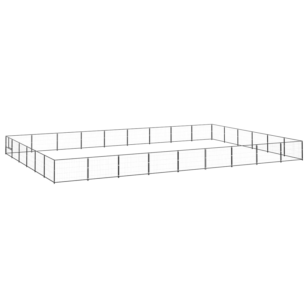 Berkfield Dog Kennel Black 54 m�__ Steel