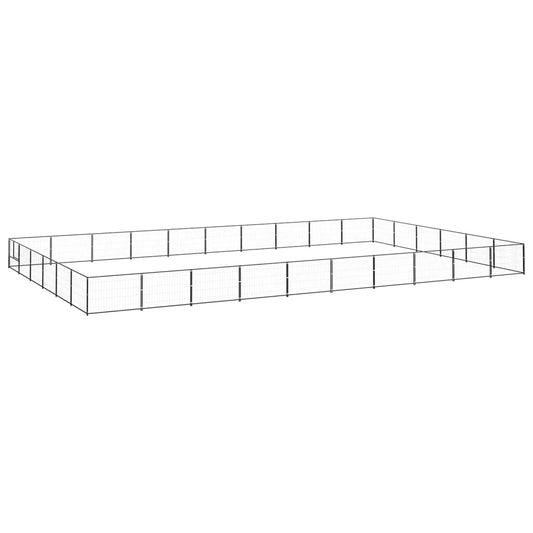 Berkfield Dog Kennel Black 60 m�__ Steel