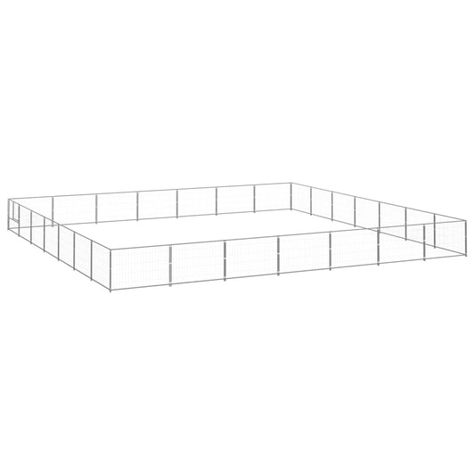 Berkfield Dog Kennel Silver 49 m�__ Steel