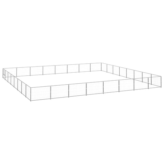 Berkfield Dog Kennel Silver 64 m�__ Steel