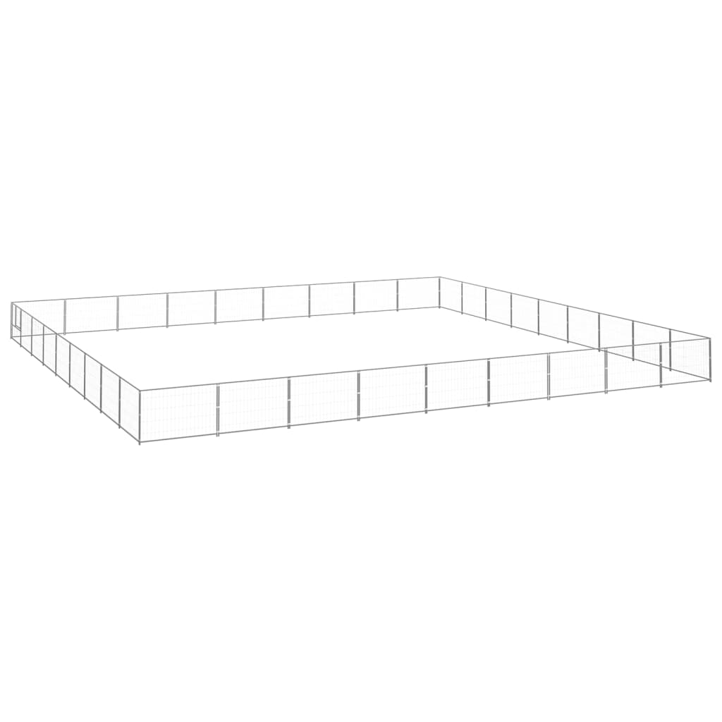 Berkfield Dog Kennel Silver 81 må_ Steel