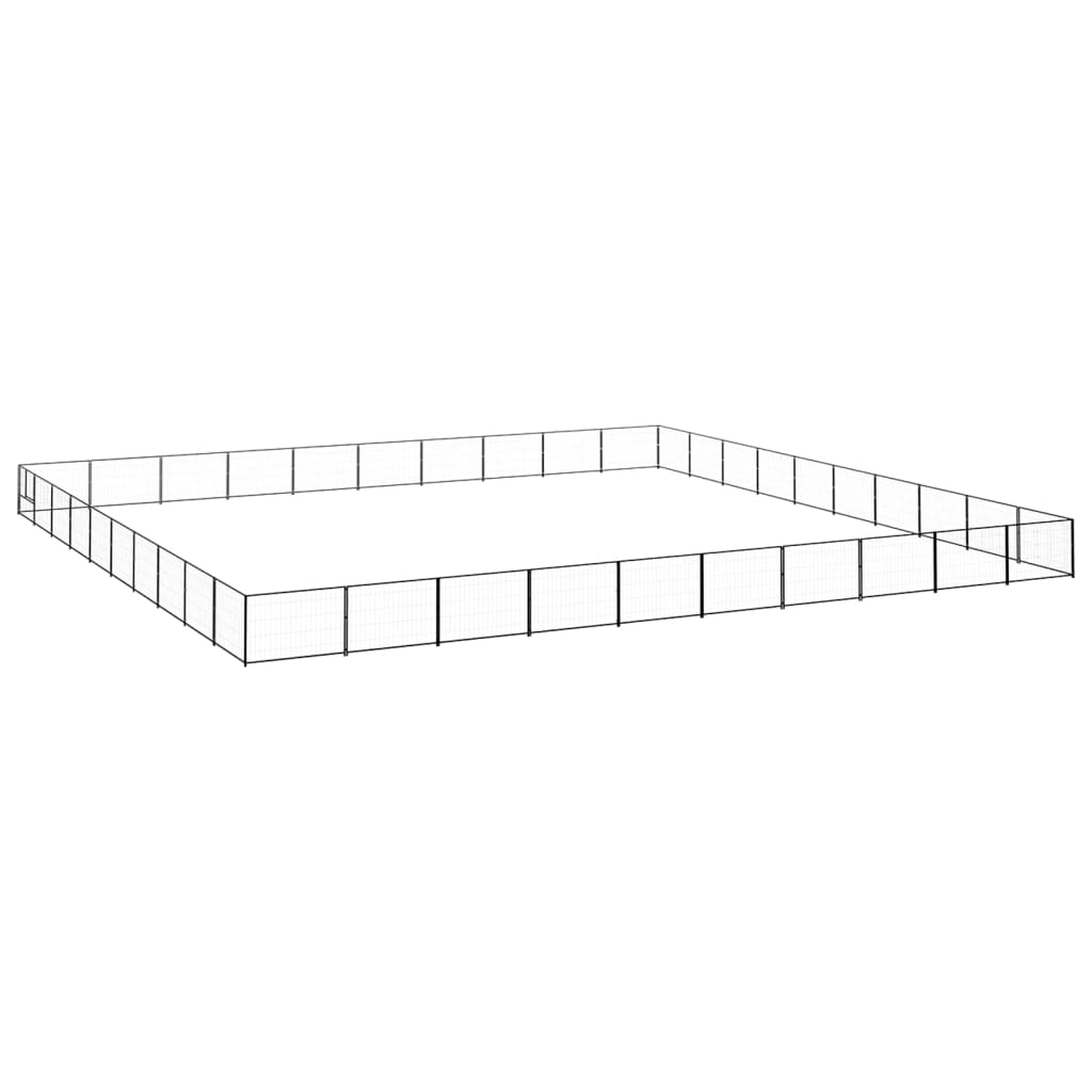 Berkfield Dog Kennel Black 100 m�__ Steel