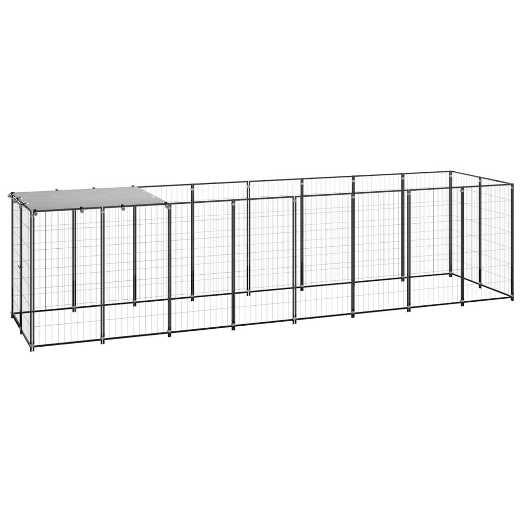 Berkfield Dog Kennel Black 4.84 m�__ Steel