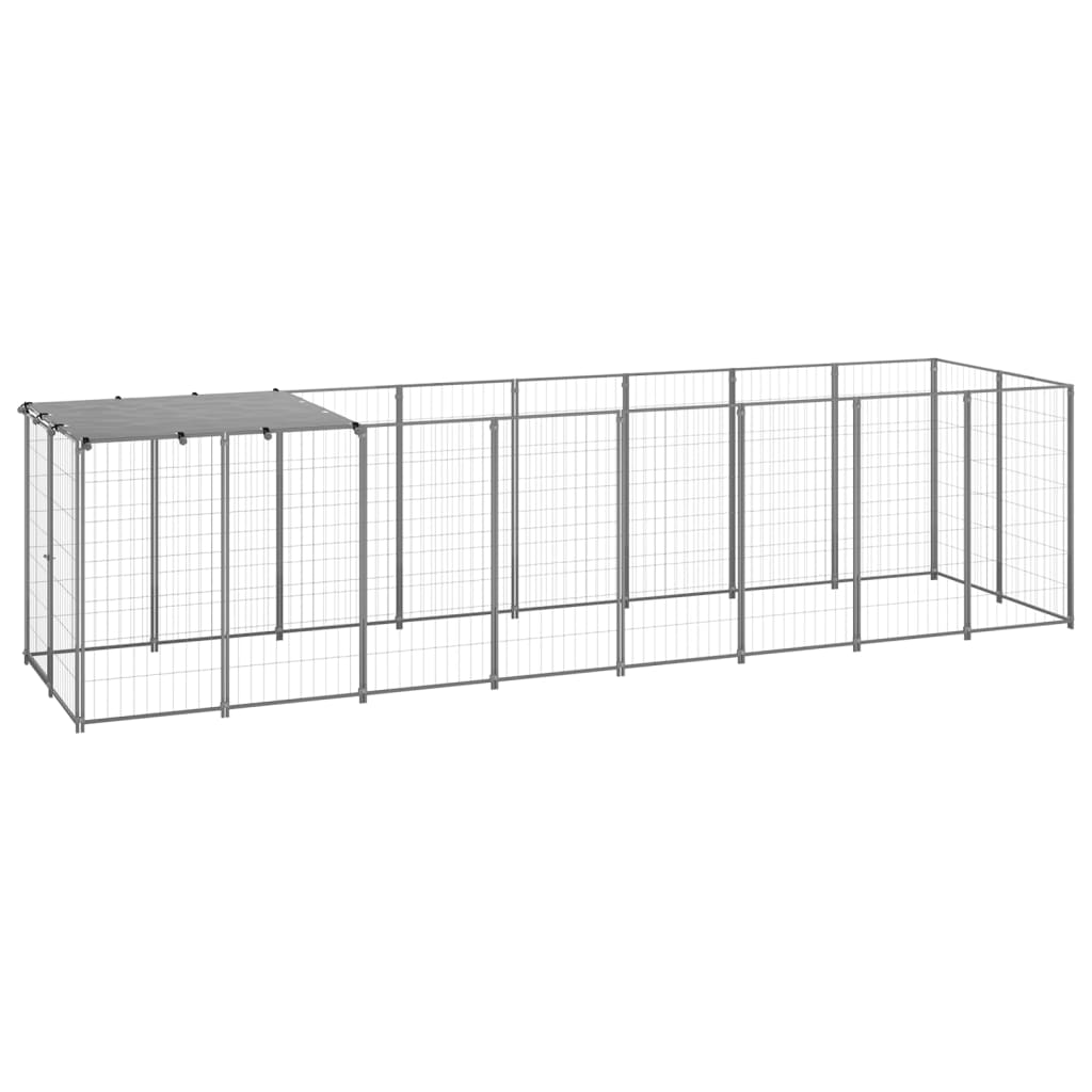 Berkfield Dog Kennel Silver 4.84 m�__ Steel