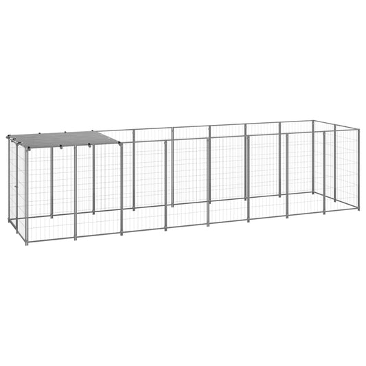 Berkfield Dog Kennel Silver 4.84 m�__ Steel