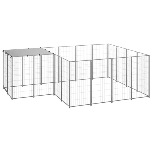 Berkfield Dog Kennel Silver 6.05 m�__ Steel