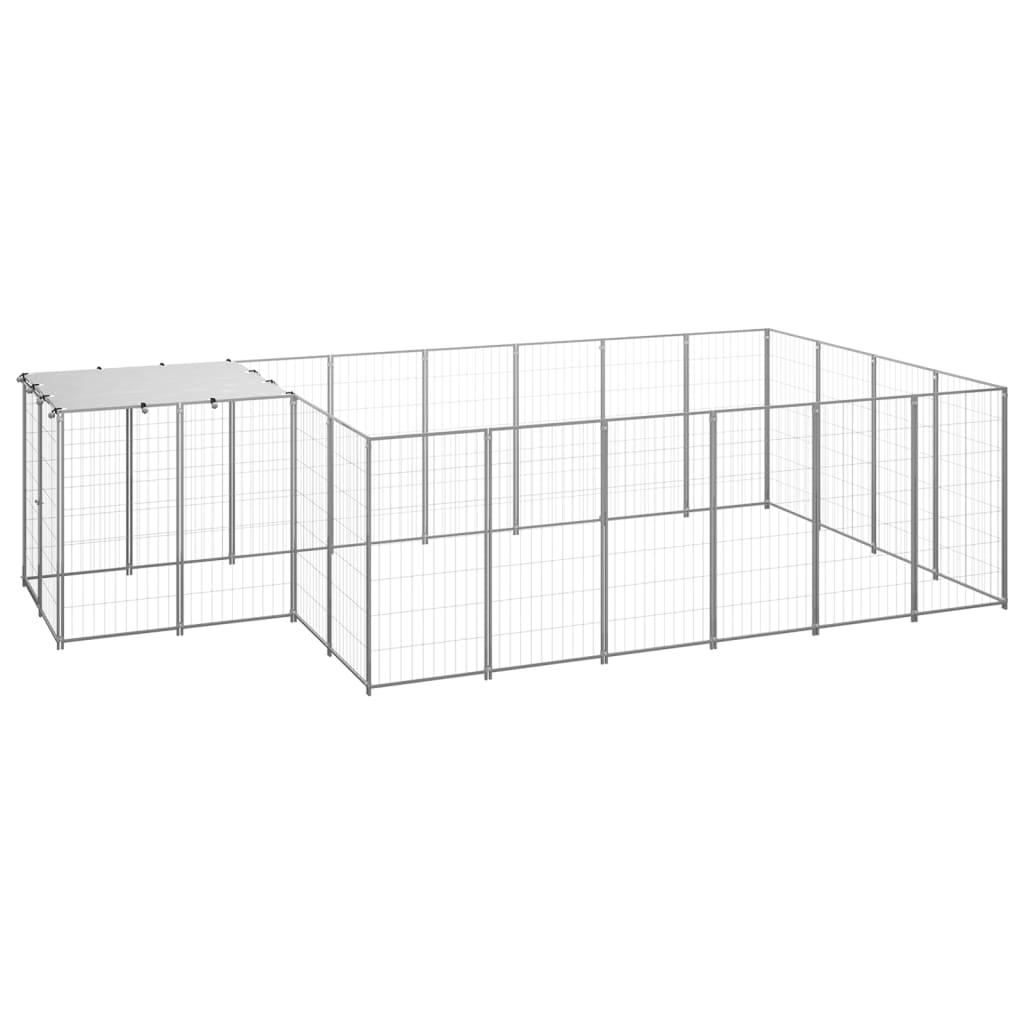 Berkfield Dog Kennel Silver 8.47 m�__ Steel