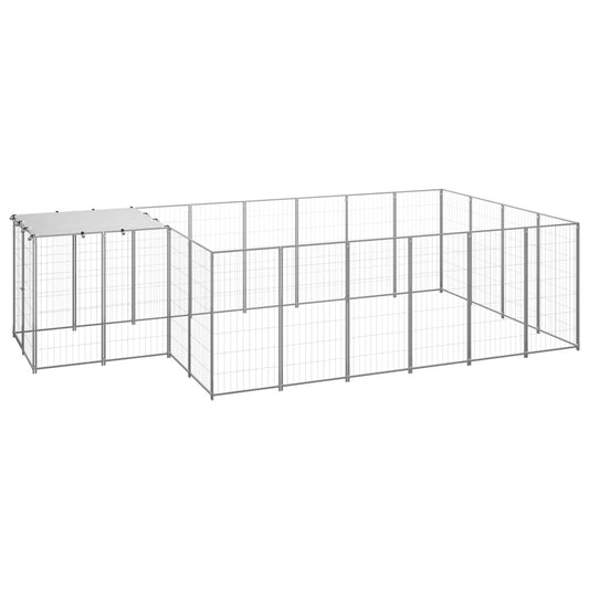 Berkfield Dog Kennel Silver 8.47 m�__ Steel