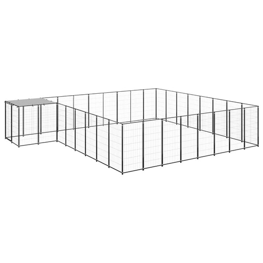 Berkfield Dog Kennel Black 20.57 m�__ Steel