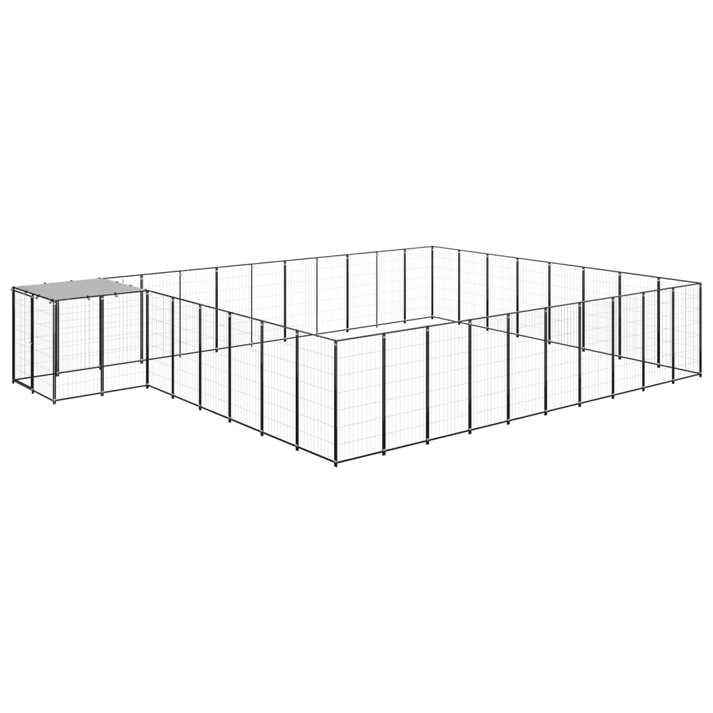 Berkfield Dog Kennel Black 25.41 m�__ Steel