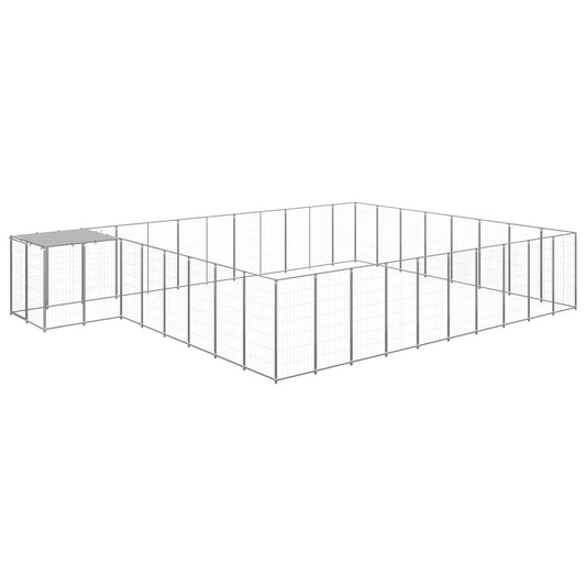 Berkfield Dog Kennel Silver 25.41 m�__ Steel