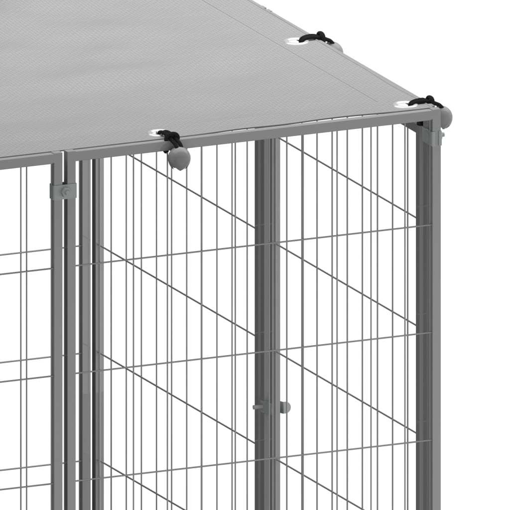 Berkfield Dog Kennel Silver 25.41 m�__ Steel