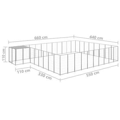 Berkfield Dog Kennel Silver 25.41 m�__ Steel