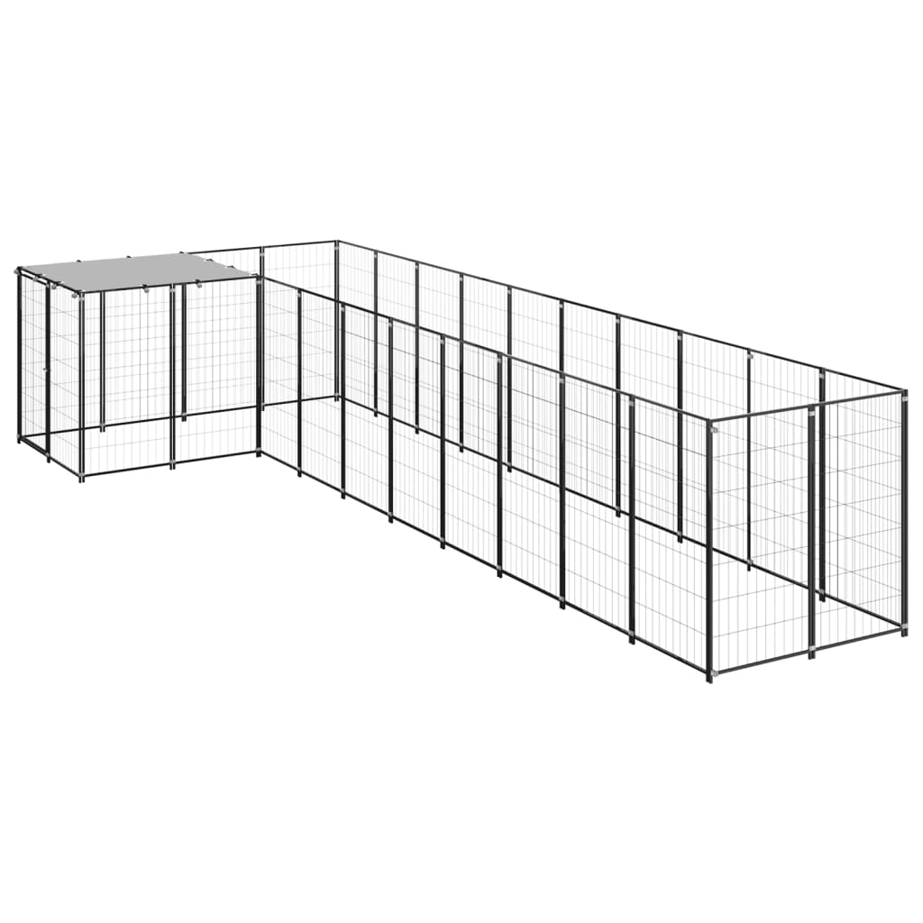 Berkfield Dog Kennel Black 7.26 m�__ Steel