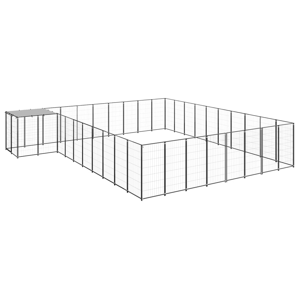 Berkfield Dog Kennel Black 25.41 m�__ Steel