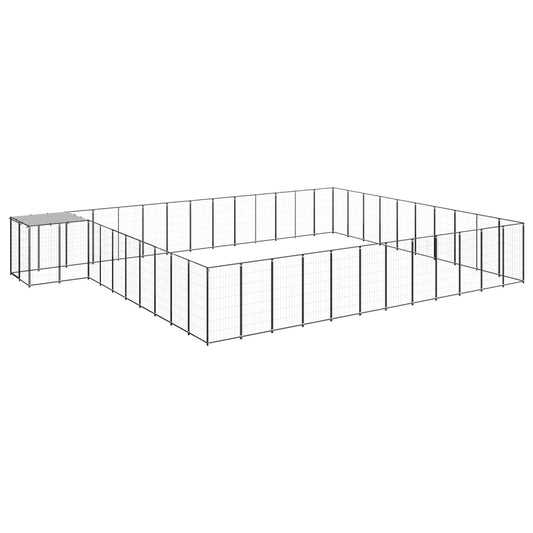 Berkfield Dog Kennel Black 37.51 m�__ Steel