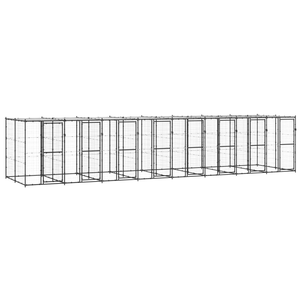 Berkfield Outdoor Dog Kennel Steel with Roof 19.36 m�__