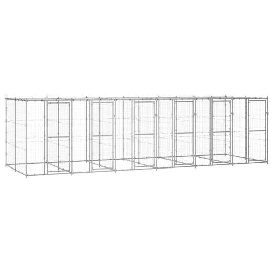 Berkfield Outdoor Dog Kennel Galvanised Steel with Roof 14.52 m�__