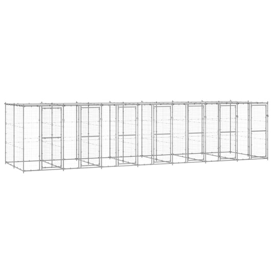 Berkfield Outdoor Dog Kennel Galvanised Steel with Roof 16.94 m�__
