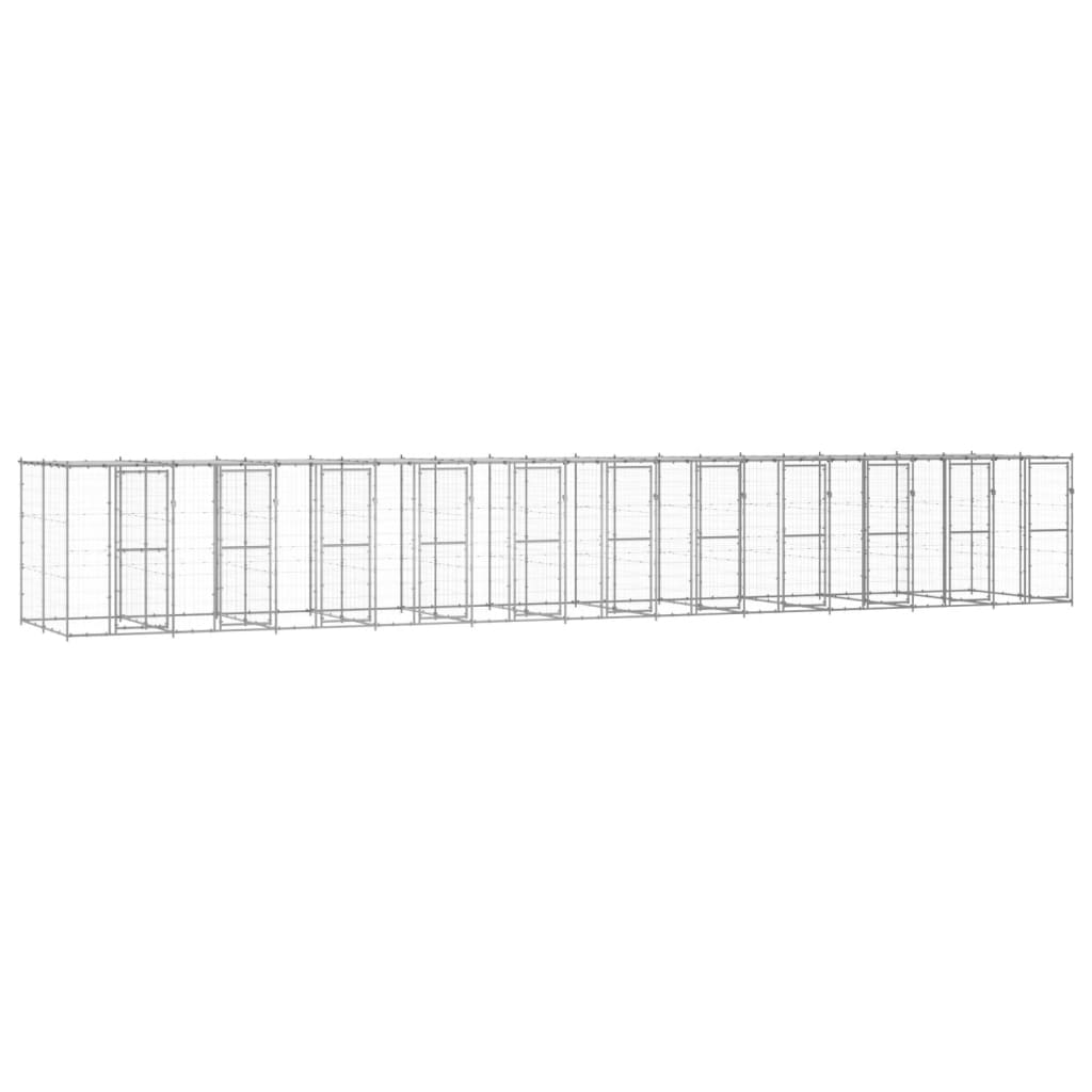 Berkfield Outdoor Dog Kennel Galvanised Steel with Roof 26.62 m�__
