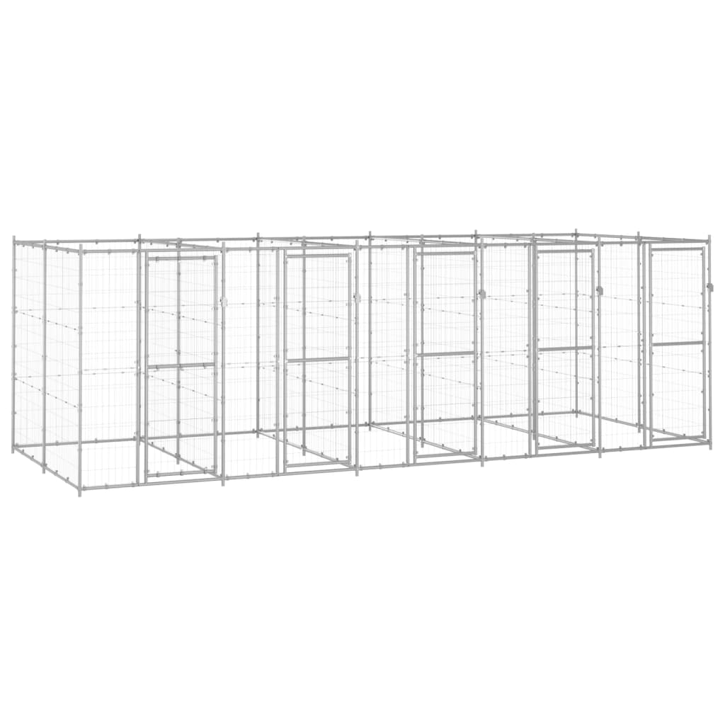 Berkfield Outdoor Dog Kennel Galvanised Steel 12.1 m�__