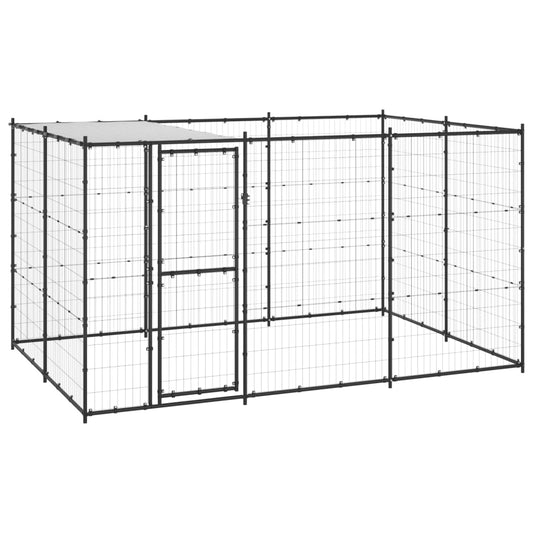 Berkfield Outdoor Dog Kennel Steel with Roof 7.26 m�__
