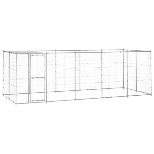 Berkfield Outdoor Dog Kennel Galvanised Steel with Roof 12.1 m�__