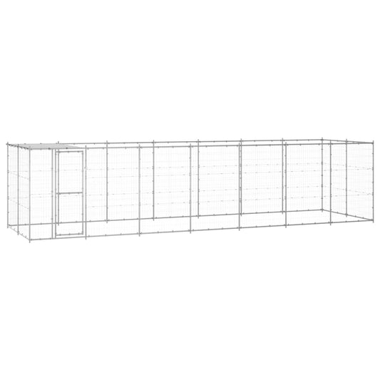 Berkfield Outdoor Dog Kennel Galvanised Steel with Roof 16.94 m�__