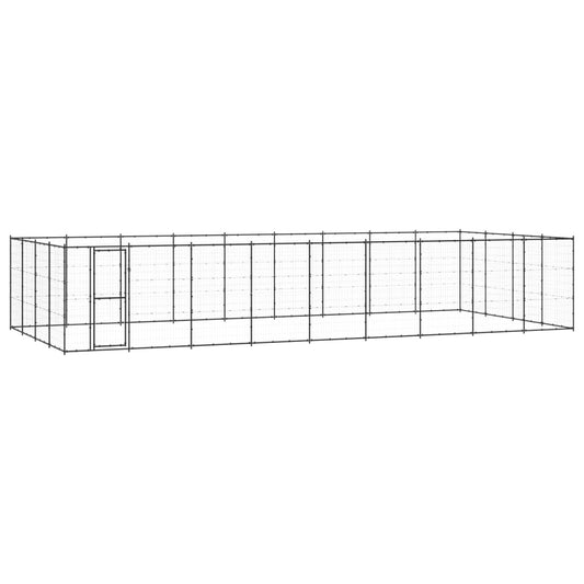 Berkfield Outdoor Dog Kennel Steel 43.56 m�__
