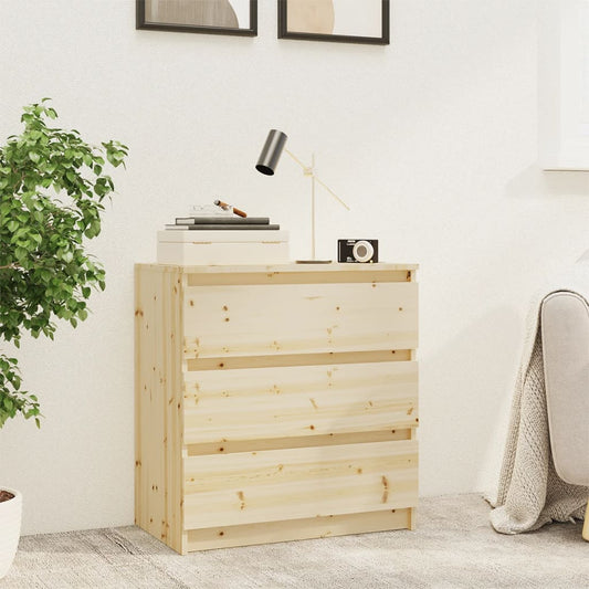 Berkfield Bedside Cabinet 60x36x64 cm Solid Fir Wood