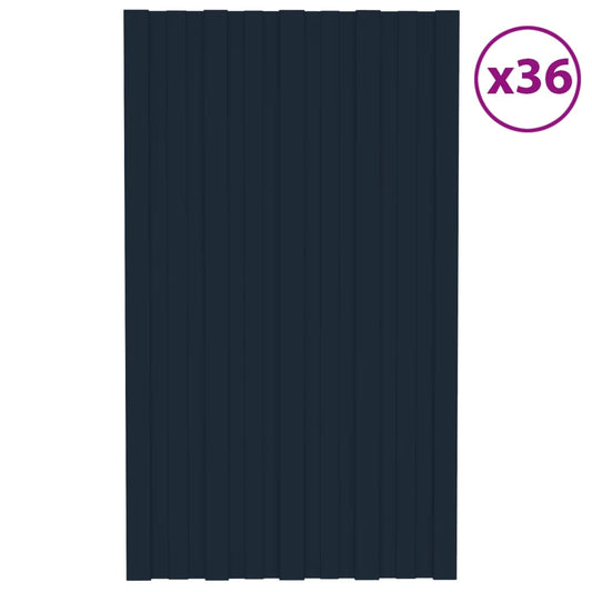 Berkfield Roof Panels 36 pcs Galvanised Steel Anthracite 80x45 cm