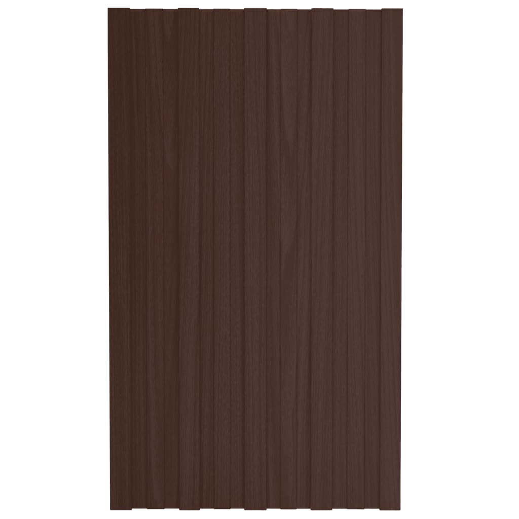 Berkfield Roof Panels 12 pcs Galvanised Steel Brown 80x45 cm