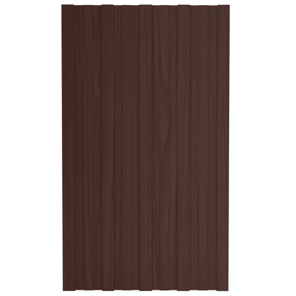 Berkfield Roof Panels 12 pcs Galvanised Steel Brown 80x45 cm