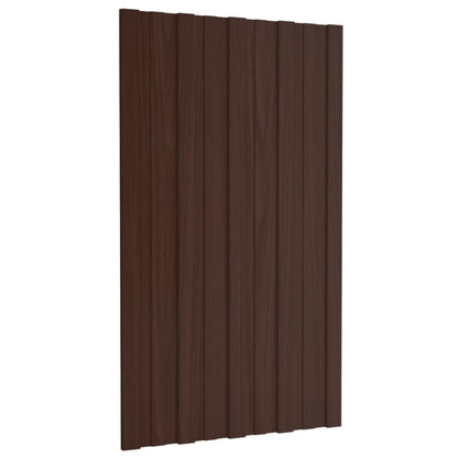 Berkfield Roof Panels 12 pcs Galvanised Steel Brown 80x45 cm