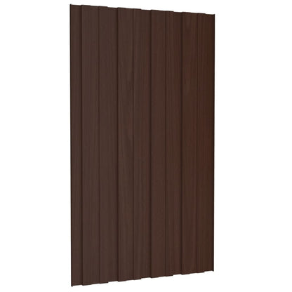 Berkfield Roof Panels 12 pcs Galvanised Steel Brown 80x45 cm