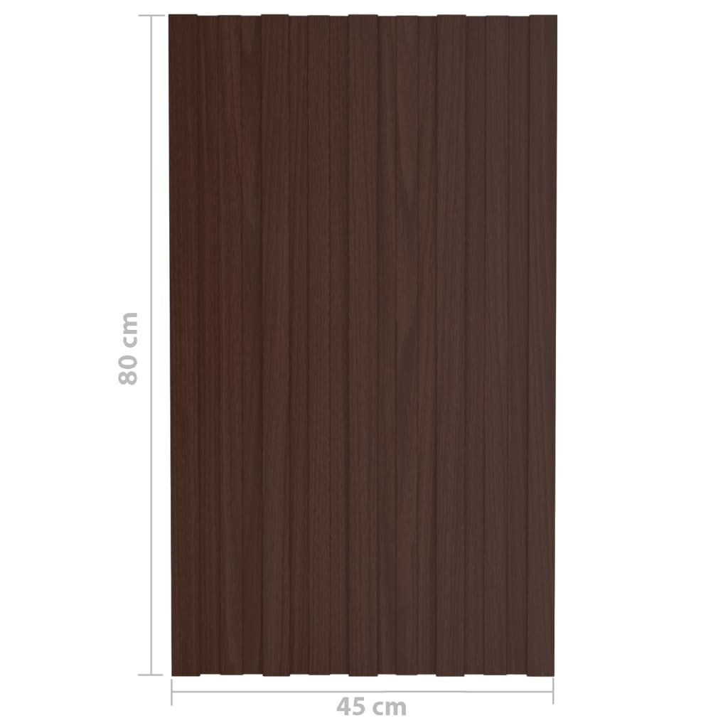 Berkfield Roof Panels 12 pcs Galvanised Steel Brown 80x45 cm