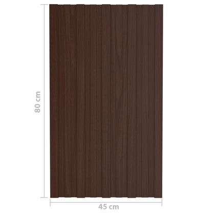 Berkfield Roof Panels 12 pcs Galvanised Steel Brown 80x45 cm