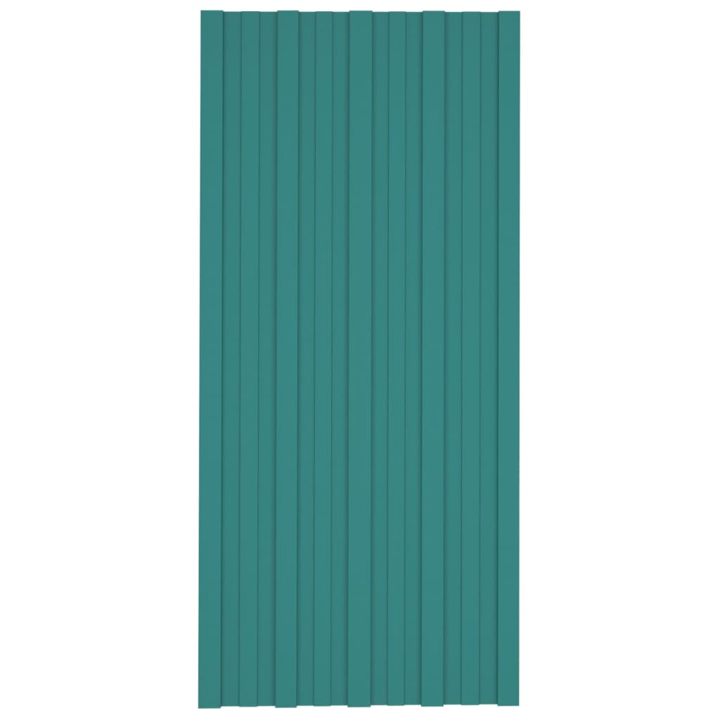 Berkfield Roof Panels 12 pcs Galvanised Steel Green 100x45 cm
