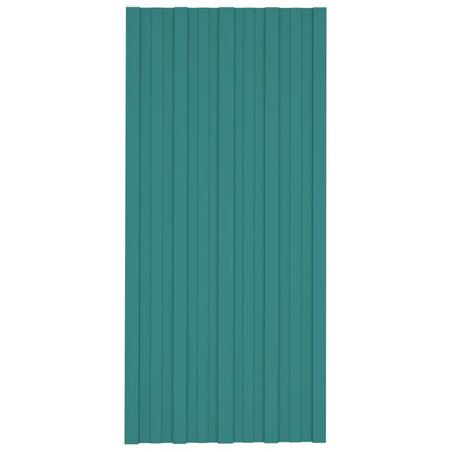 Berkfield Roof Panels 12 pcs Galvanised Steel Green 100x45 cm