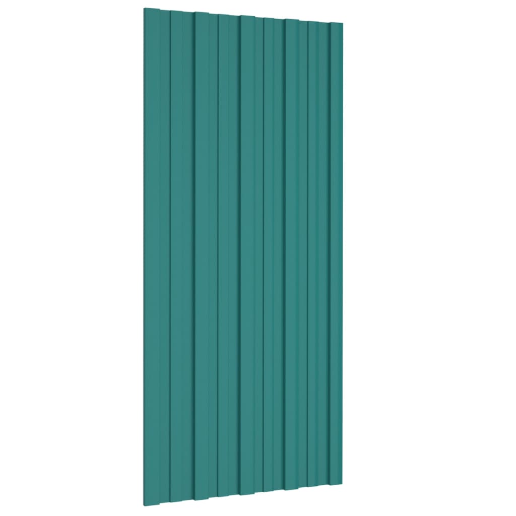 Berkfield Roof Panels 12 pcs Galvanised Steel Green 100x45 cm
