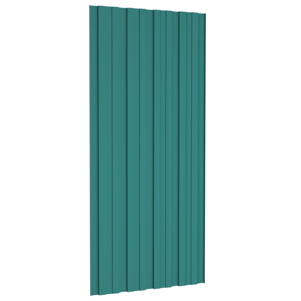 Berkfield Roof Panels 12 pcs Galvanised Steel Green 100x45 cm