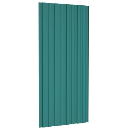 Berkfield Roof Panels 12 pcs Galvanised Steel Green 100x45 cm