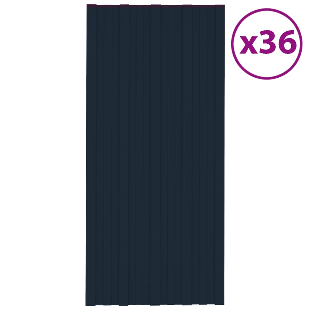 Berkfield Roof Panels 36 pcs Galvanised Steel Anthracite 100x45 cm