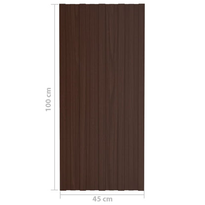 Berkfield Roof Panels 36 pcs Galvanised Steel Brown 100x45 cm