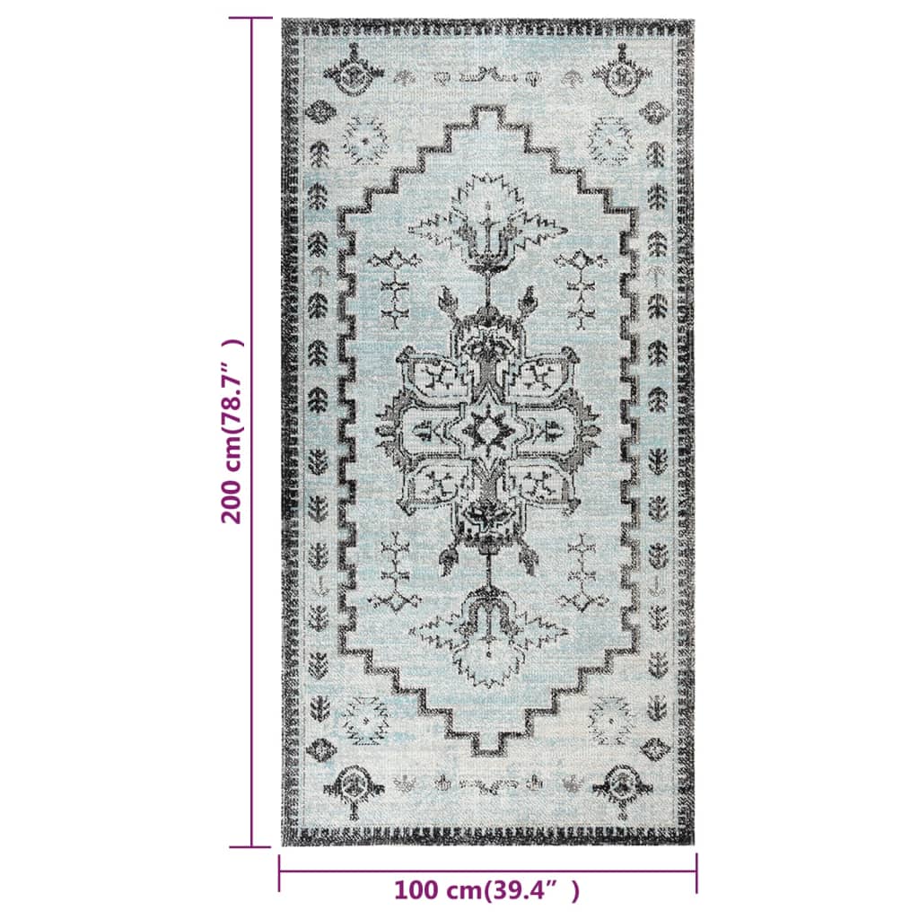 Berkfield Outdoor Rug Flatweave 100x200 cm Green and Grey