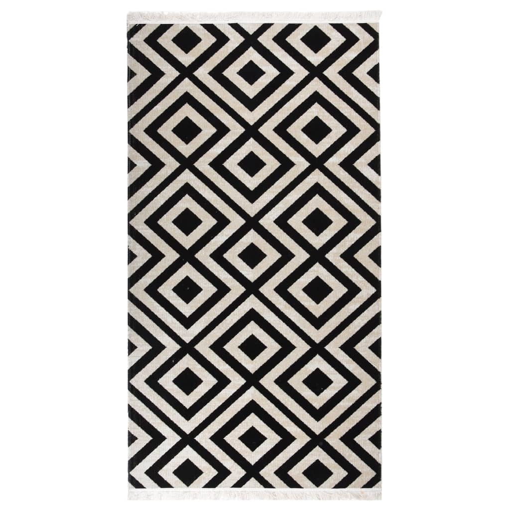 Berkfield Outdoor Rug Flatweave 80x150 cm Black and Beige