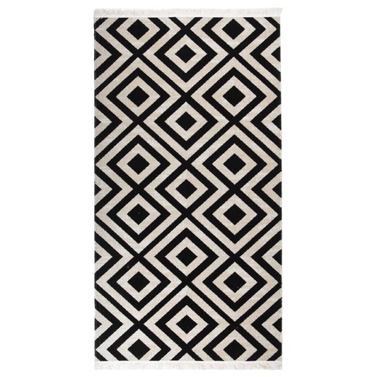 Berkfield Outdoor Rug Flatweave 80x150 cm Black and Beige