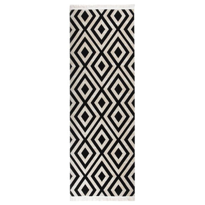 Berkfield Outdoor Rug Flatweave 80x250 cm Black and Beige