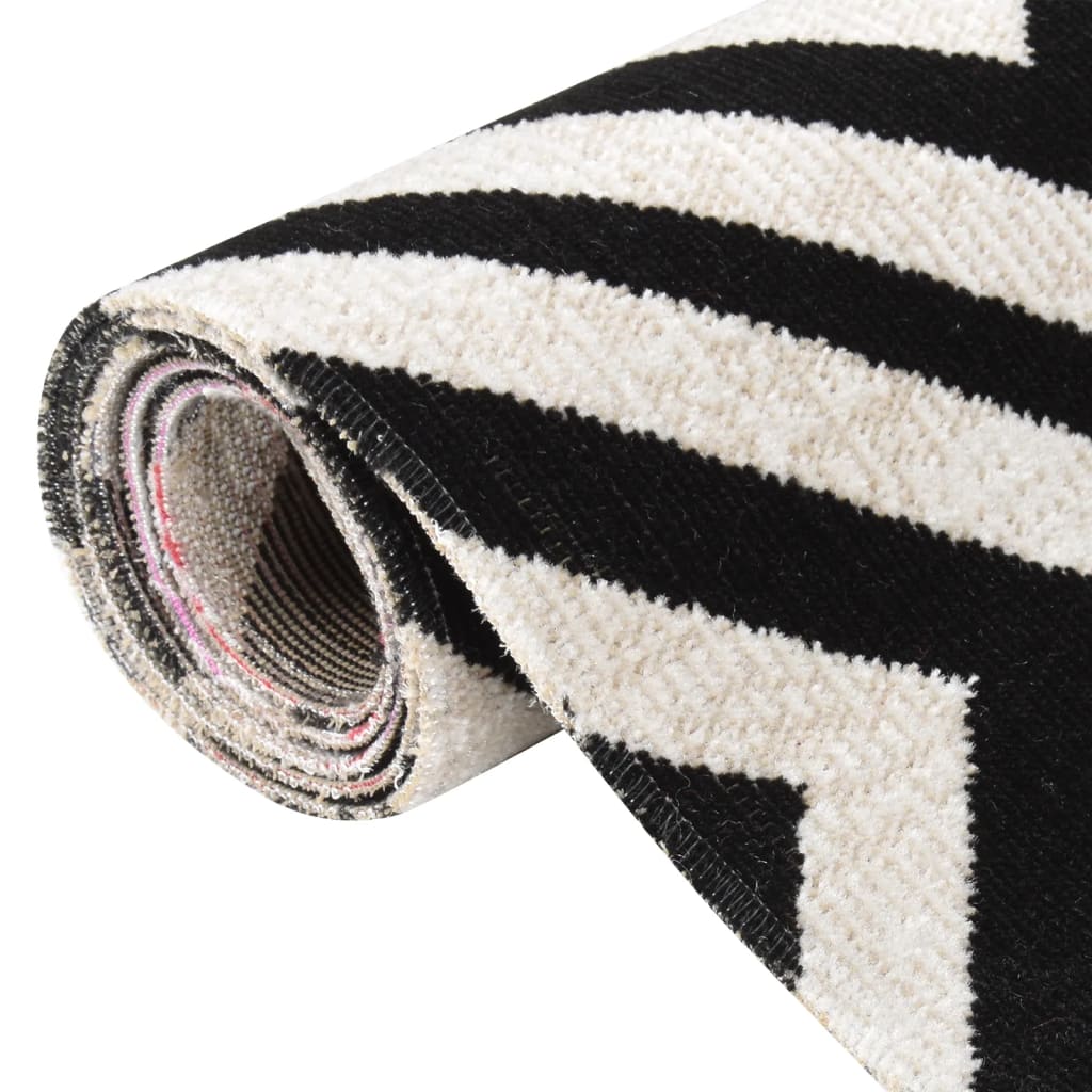 Berkfield Outdoor Rug Flatweave 80x250 cm Black and Beige